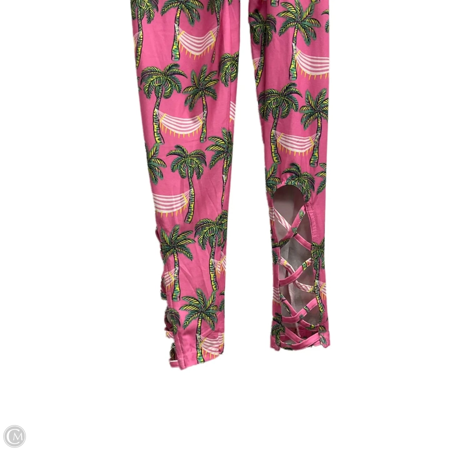 Pants Leggings By Simply Southern In Green & Pink, Size: Osfm