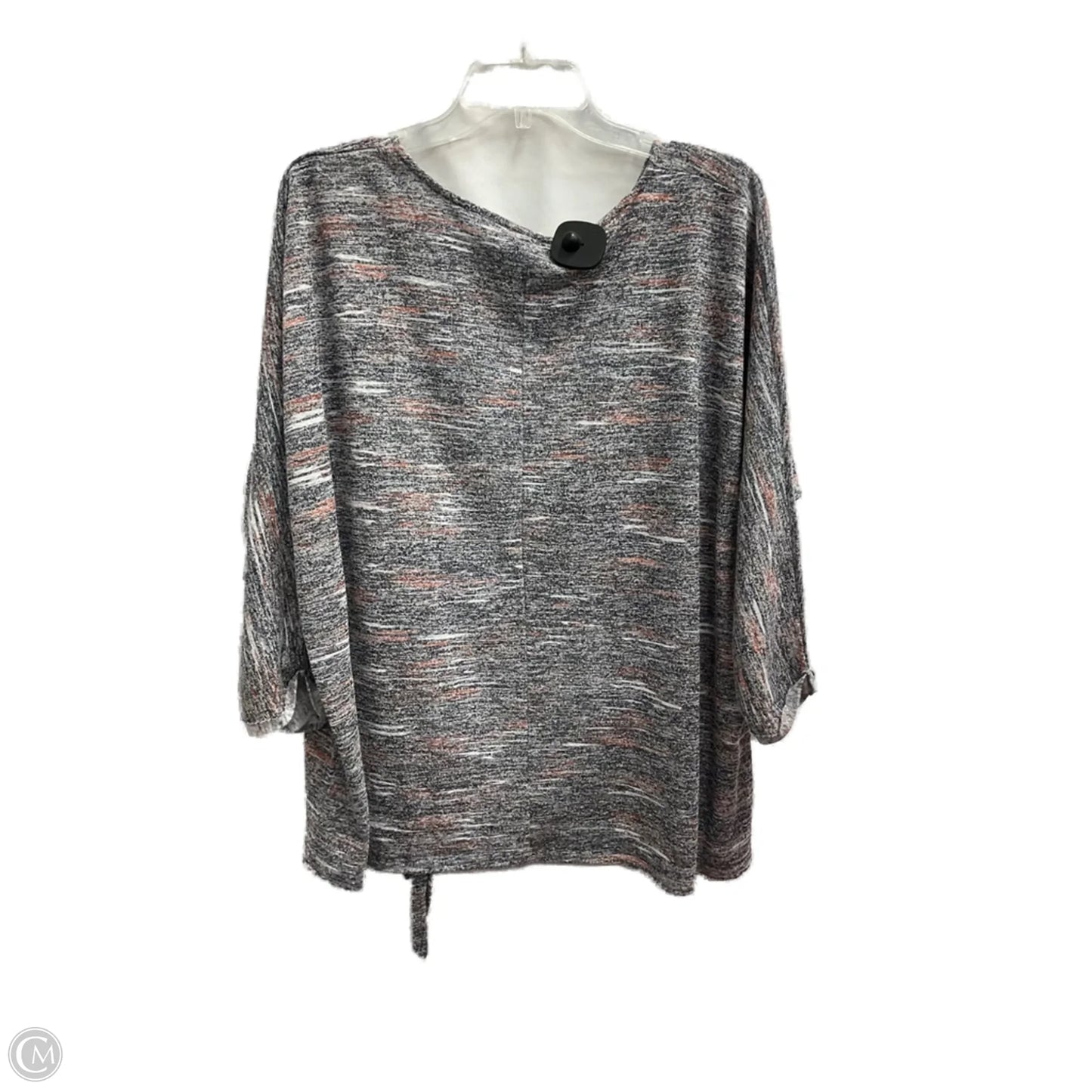 Top 3/4 Sleeve By Bobeau In Grey, Size: 1x