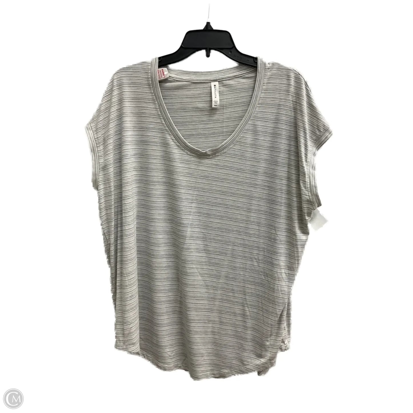 Athletic Top Short Sleeve By Athleta In Grey, Size: Xl