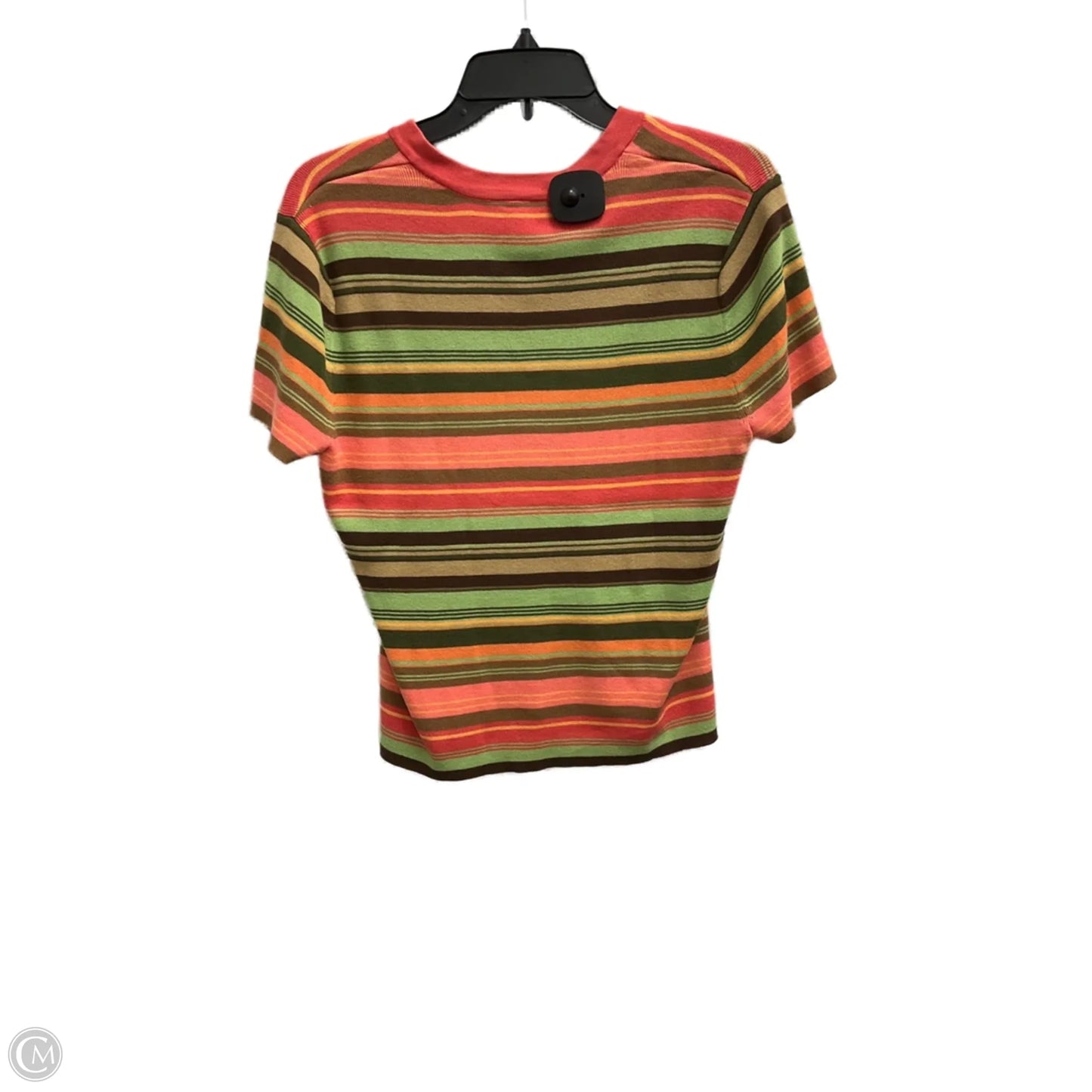 Top Short Sleeve By Talbots In Striped Pattern, Size: M