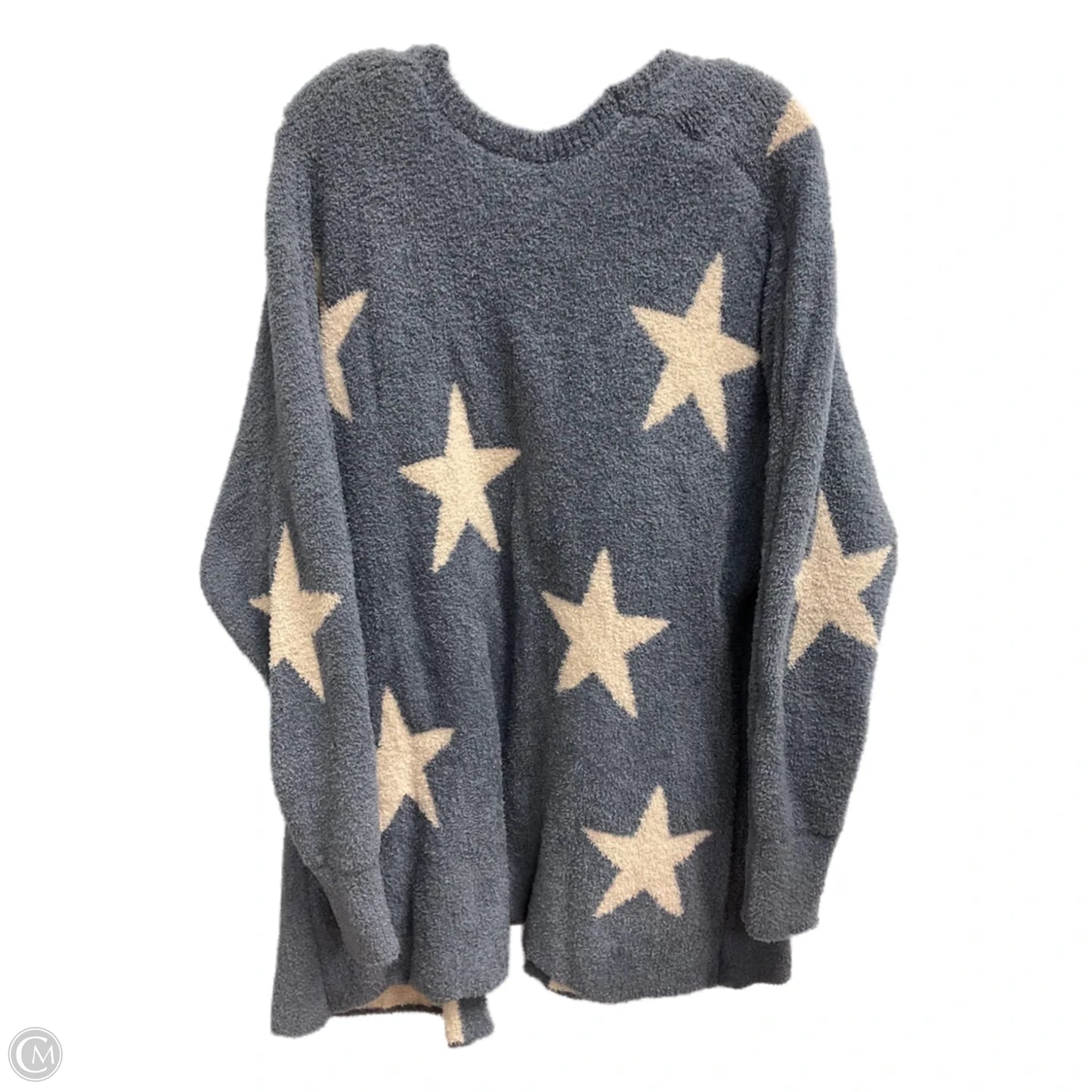 Cardigan By Clothes Mentor In Blue & White, Size: M