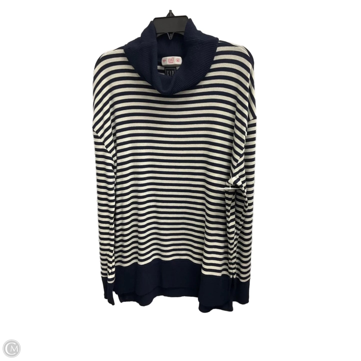 Sweatshirt Collar By Gap In Blue & White, Size: L