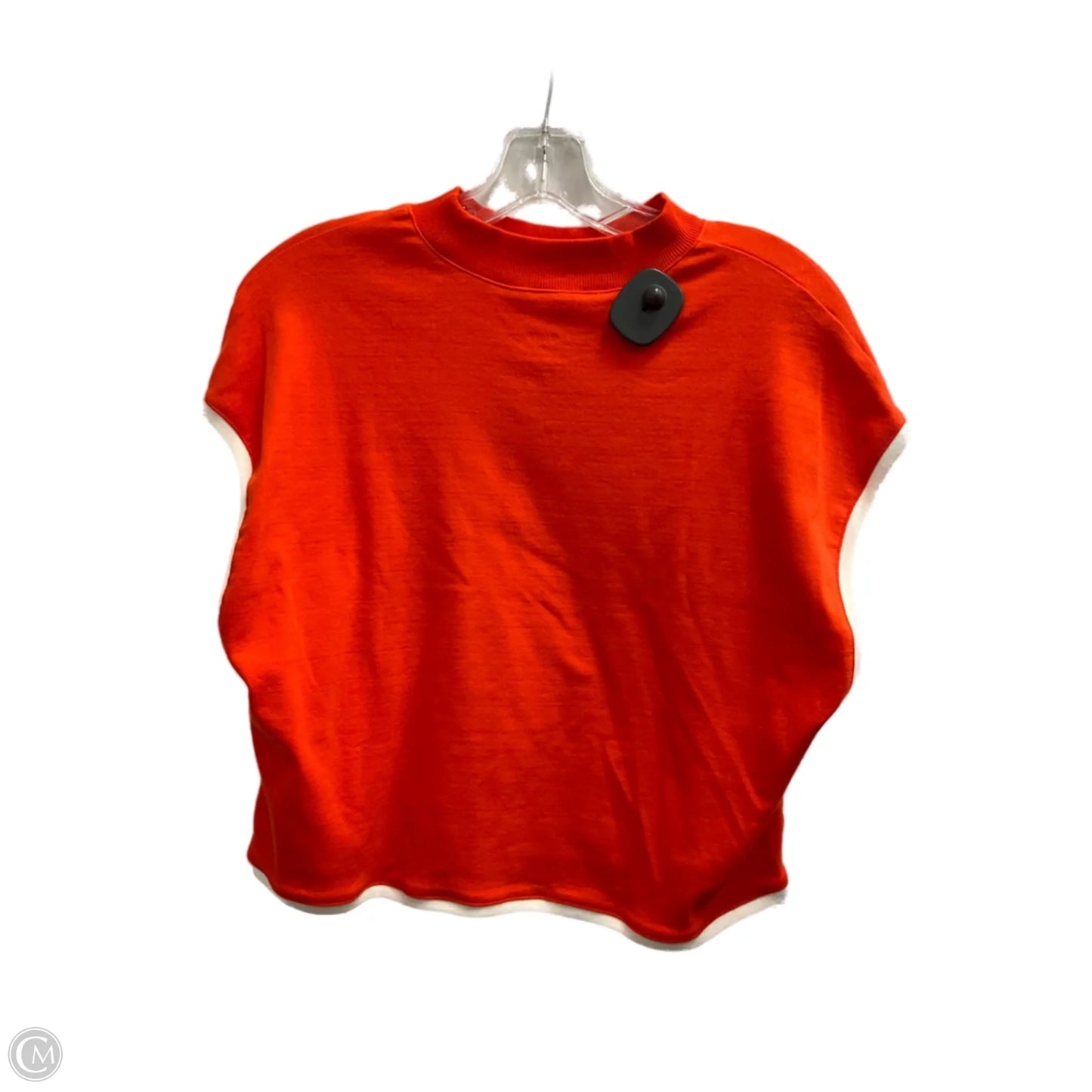 Top Sleeveless By Maeve In Orange & White, Size: L