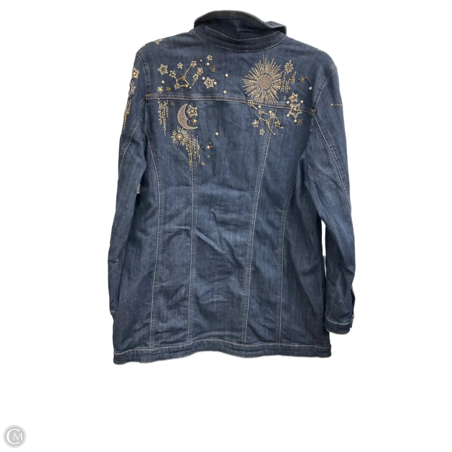 Jacket Denim By Chicos In Blue Denim, Size: L