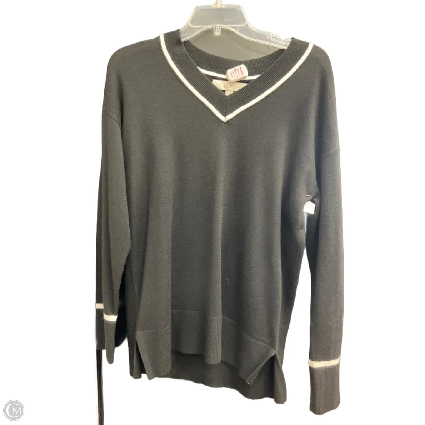 Top Long Sleeve By Loft In Black & White, Size: Xs