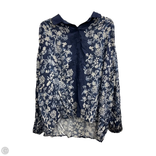 Blouse Long Sleeve By Daniel Rainn In Floral Print, Size: 2x