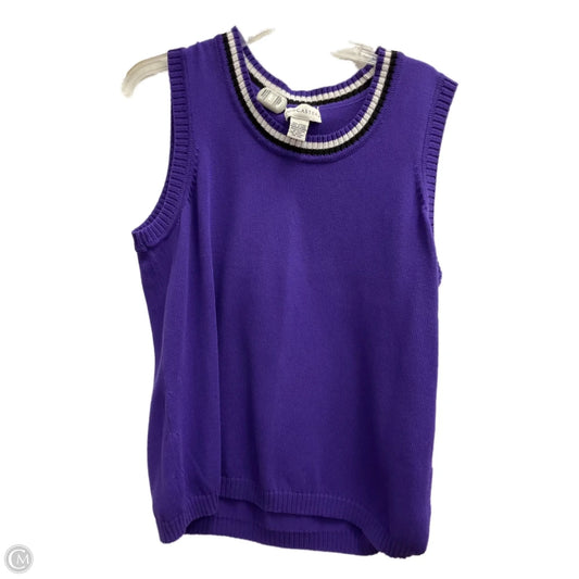 Vest Sweater By Doncaster In Purple, Size: 1x