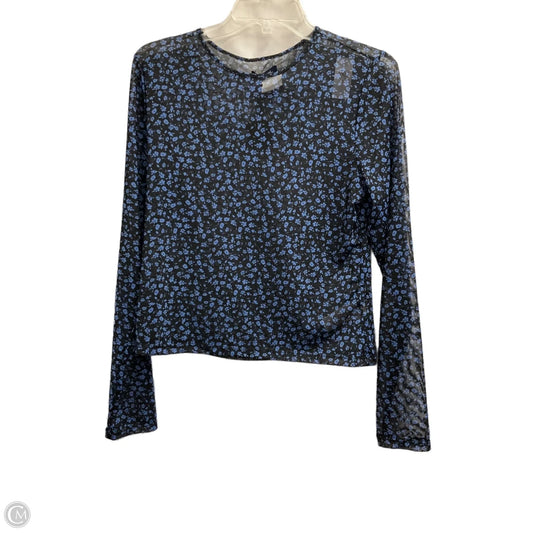Top Long Sleeve By Gap In Black & Blue, Size: L