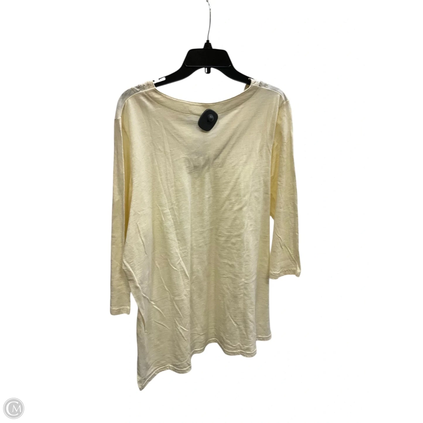 Top 3/4 Sleeve By Clothes Mentor In Cream, Size: Xxl