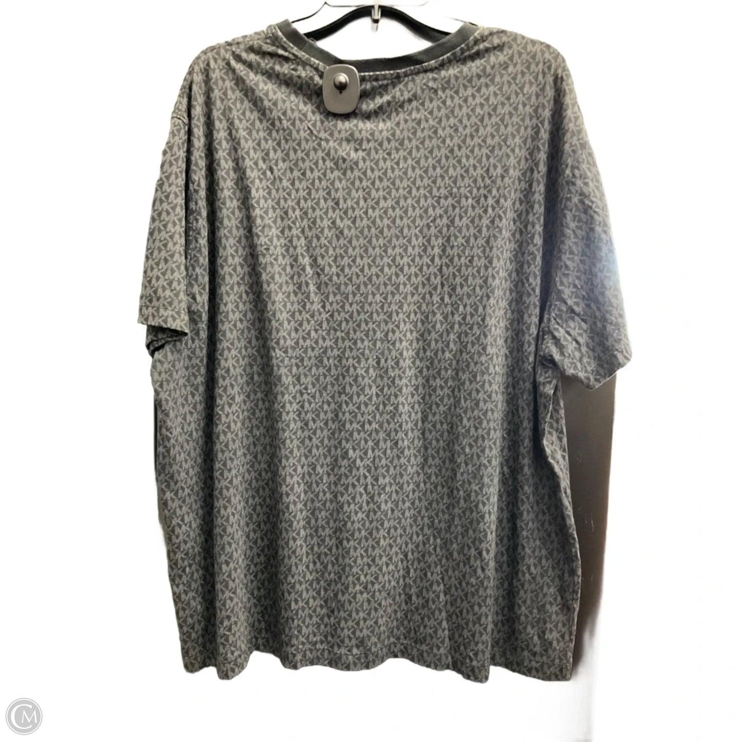 Top Short Sleeve Designer By Michael Kors In Black & Grey, Size: Xxl