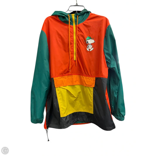 Jacket Windbreaker By Clothes Mentor In Green & Orange, Size: Xl