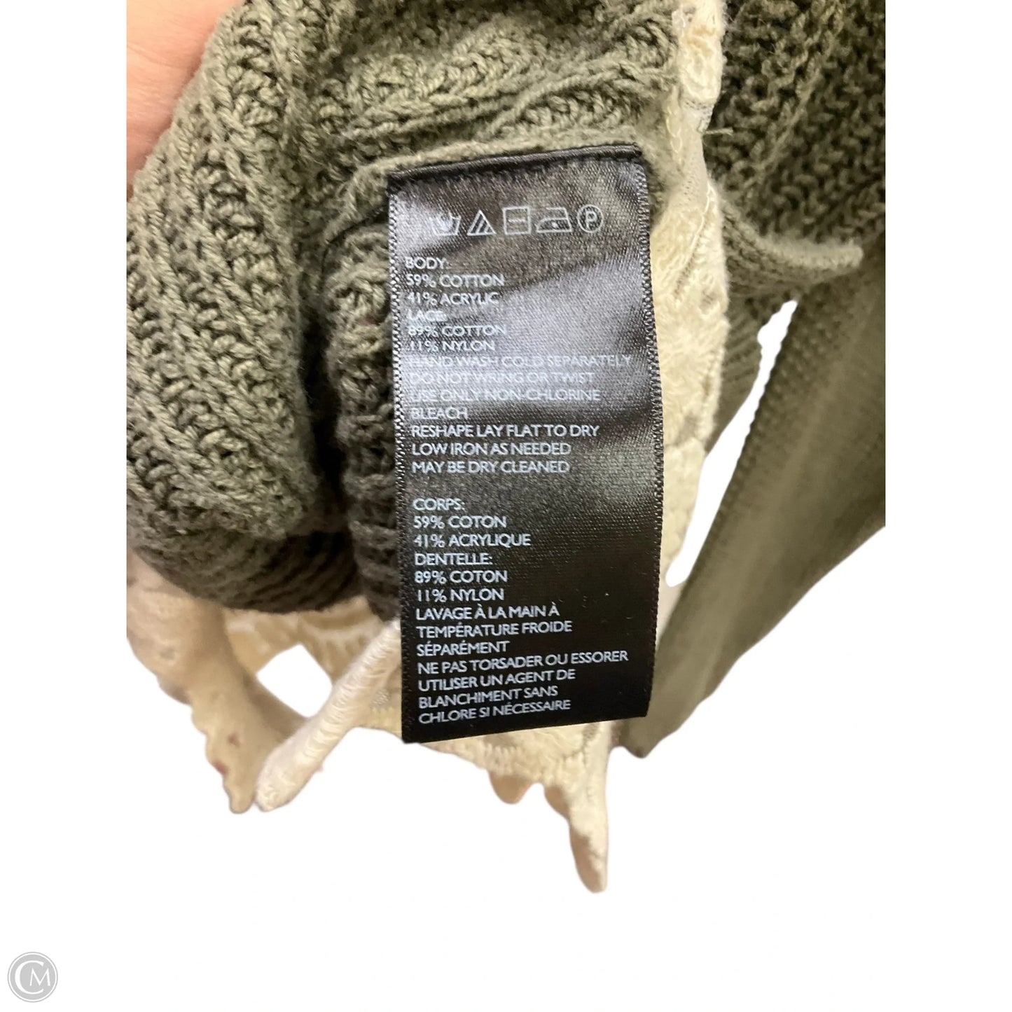 Sweater By Pins And Needles In Green & Tan, Size: M