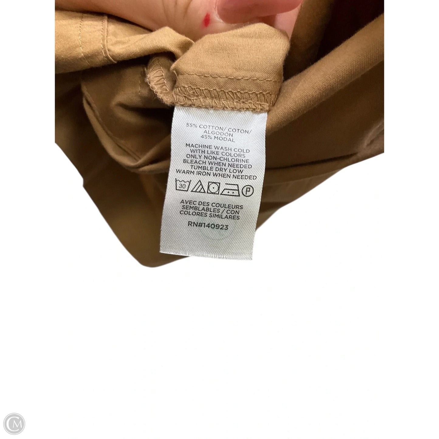 Top 3/4 Sleeve By Loft In Tan, Size: M