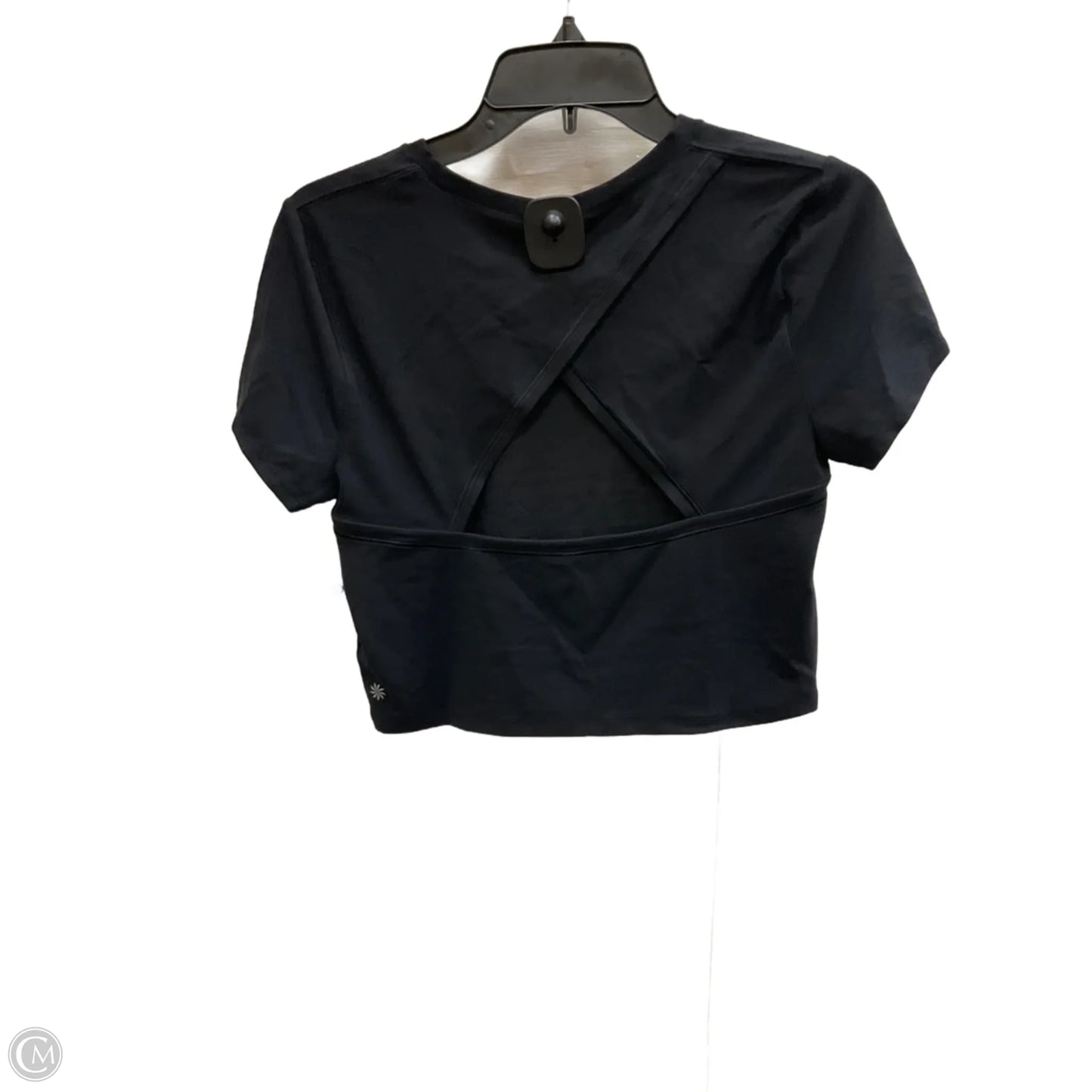 Athletic Top Short Sleeve By Athleta In Black, Size: L