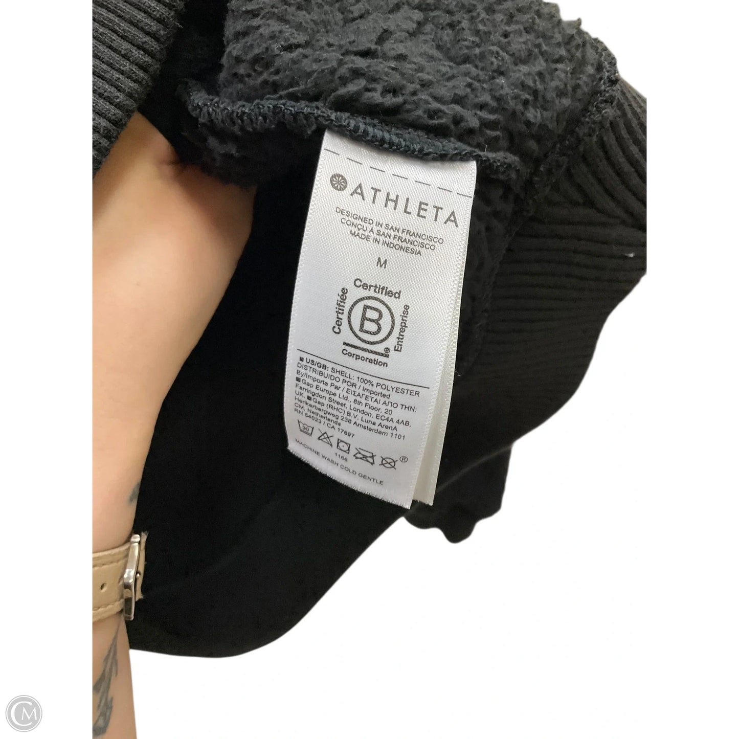 Jacket Fleece By Athleta In Black, Size: M