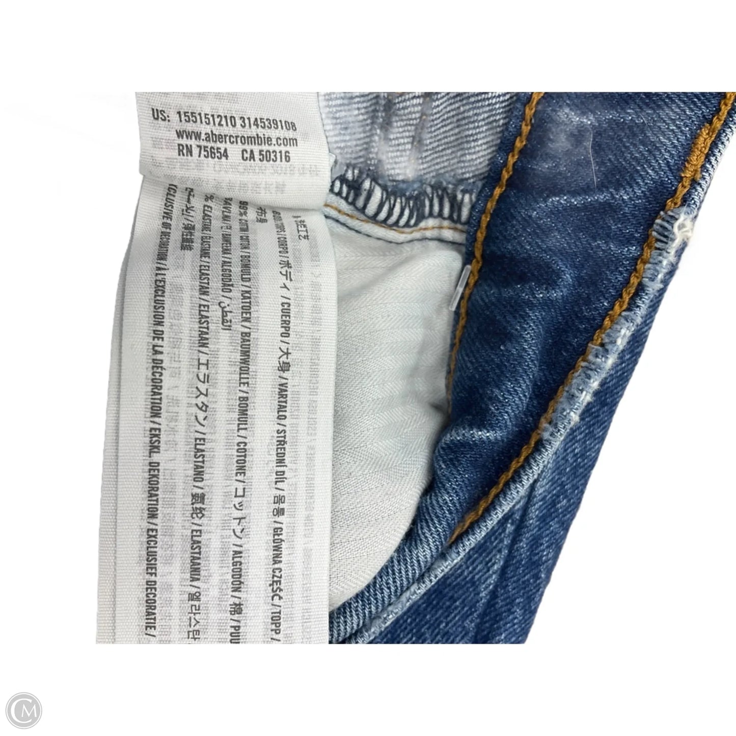 Jeans Straight By Abercrombie And Fitch In Blue Denim, Size: 12l