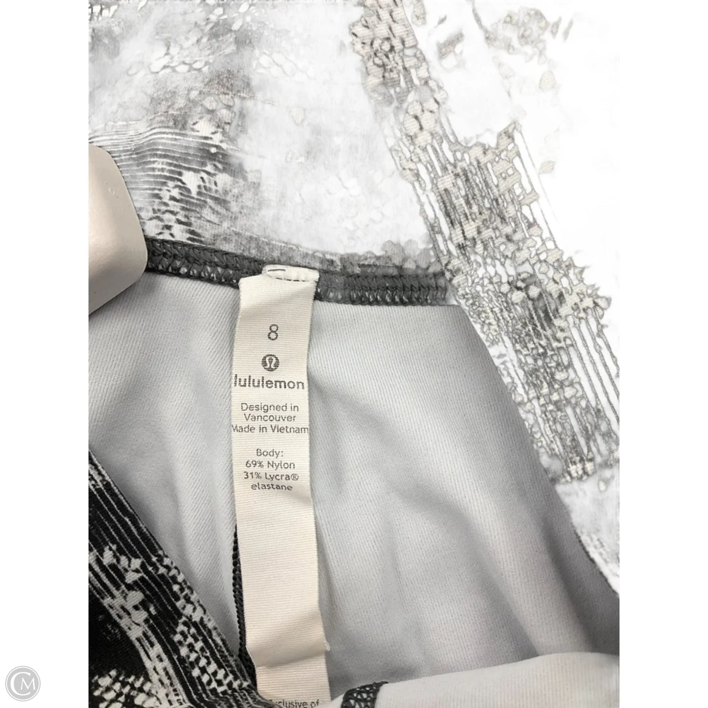 Athletic Leggings By Lululemon In Black & Grey, Size: 8