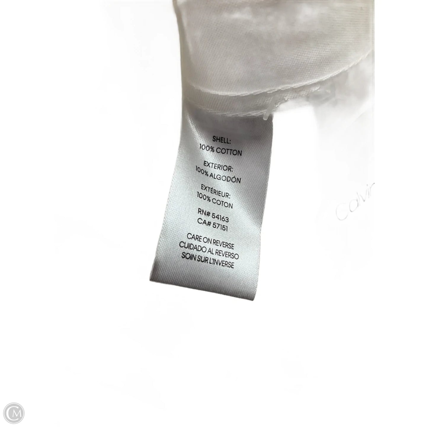 Blouse Long Sleeve By Calvin Klein In White, Size: M