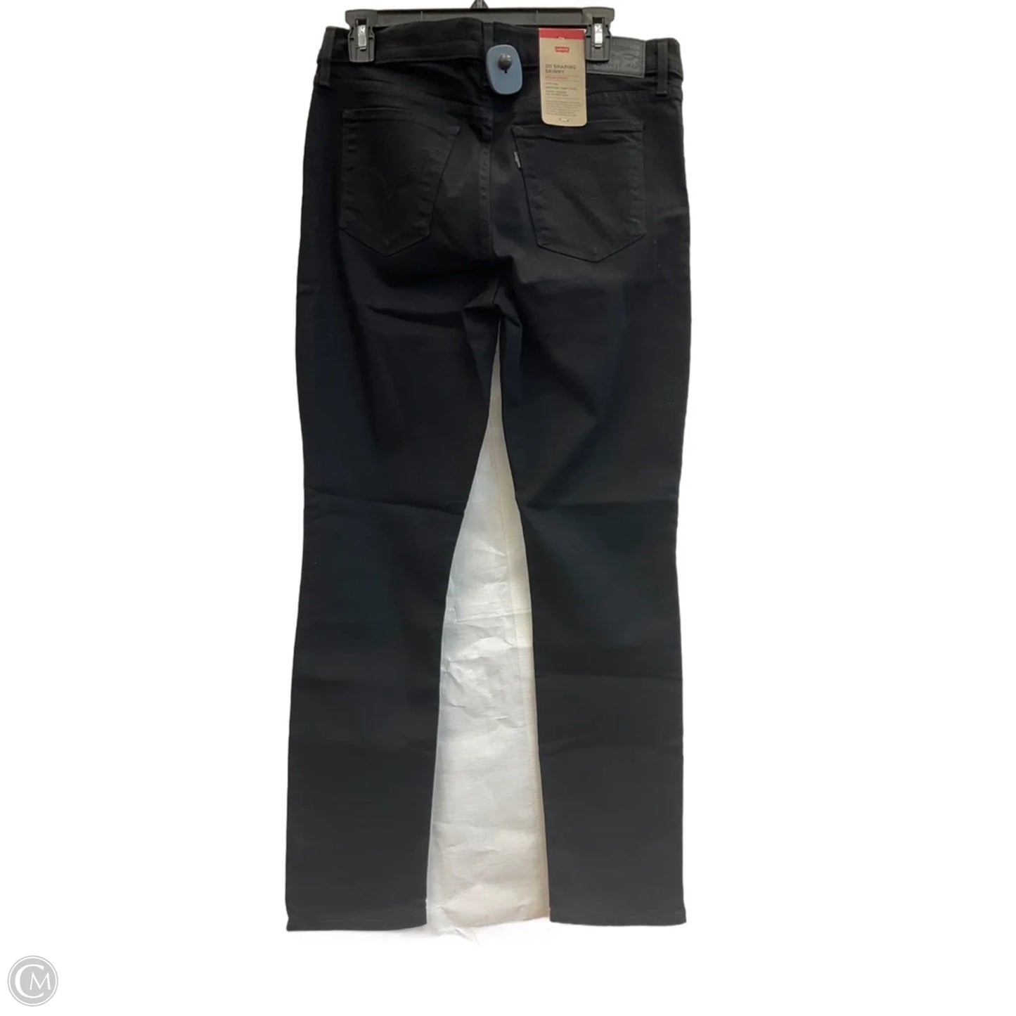 Jeans Skinny By Levis In Black Denim, Size: 12