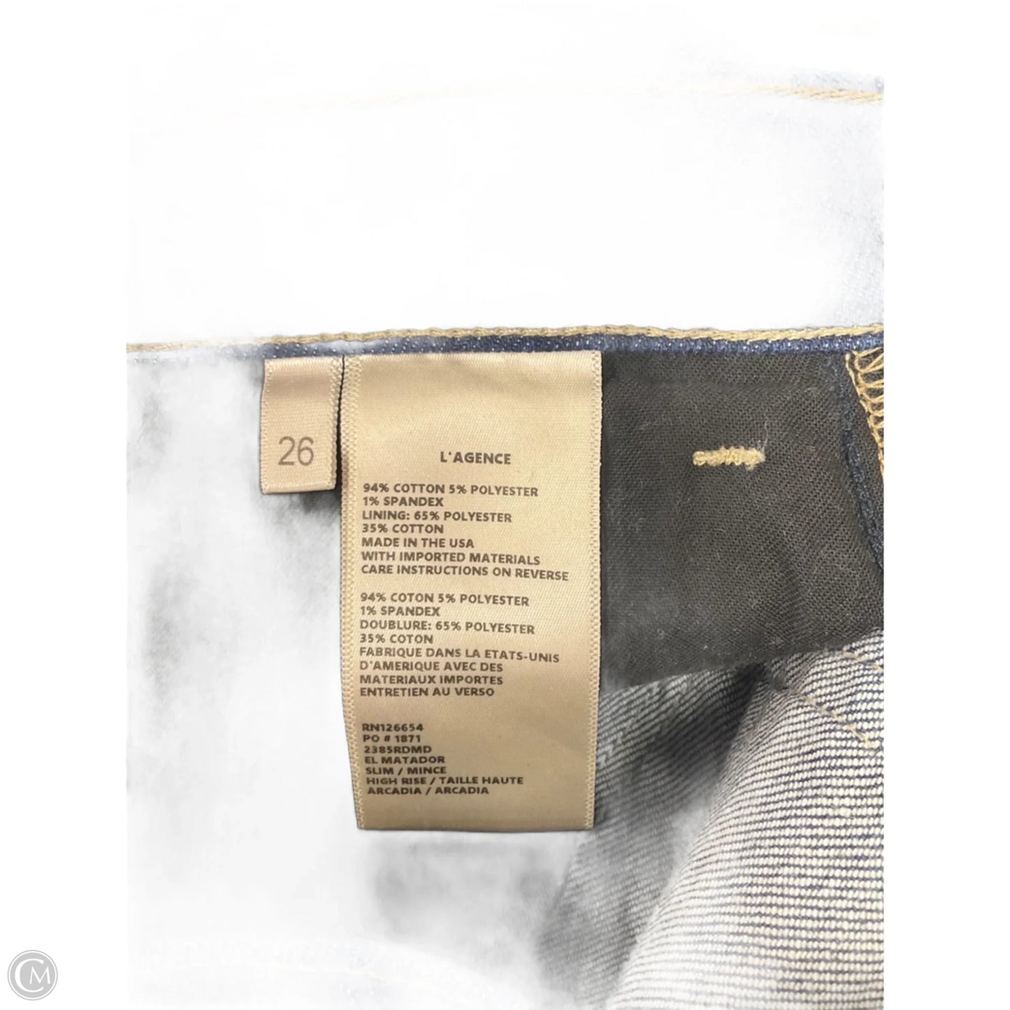 Jeans Skinny By L Agence In Blue Denim, Size: 4