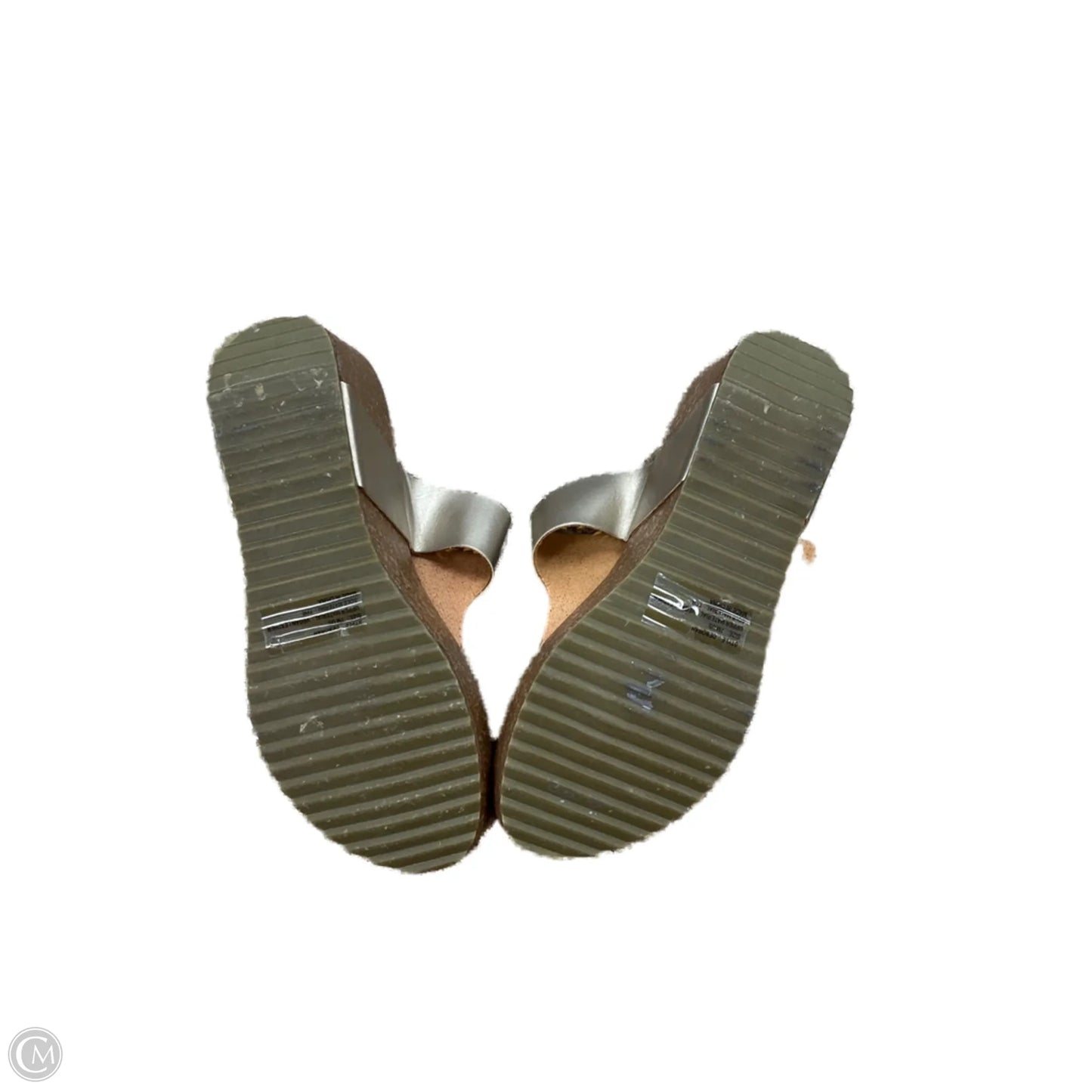 Sandals Heels Wedge By Clothes Mentor In Gold, Size: 7