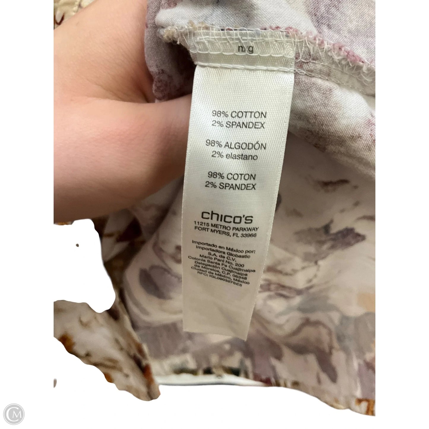 Blouse Long Sleeve By Chicos In Multi-colored, Size: Xl