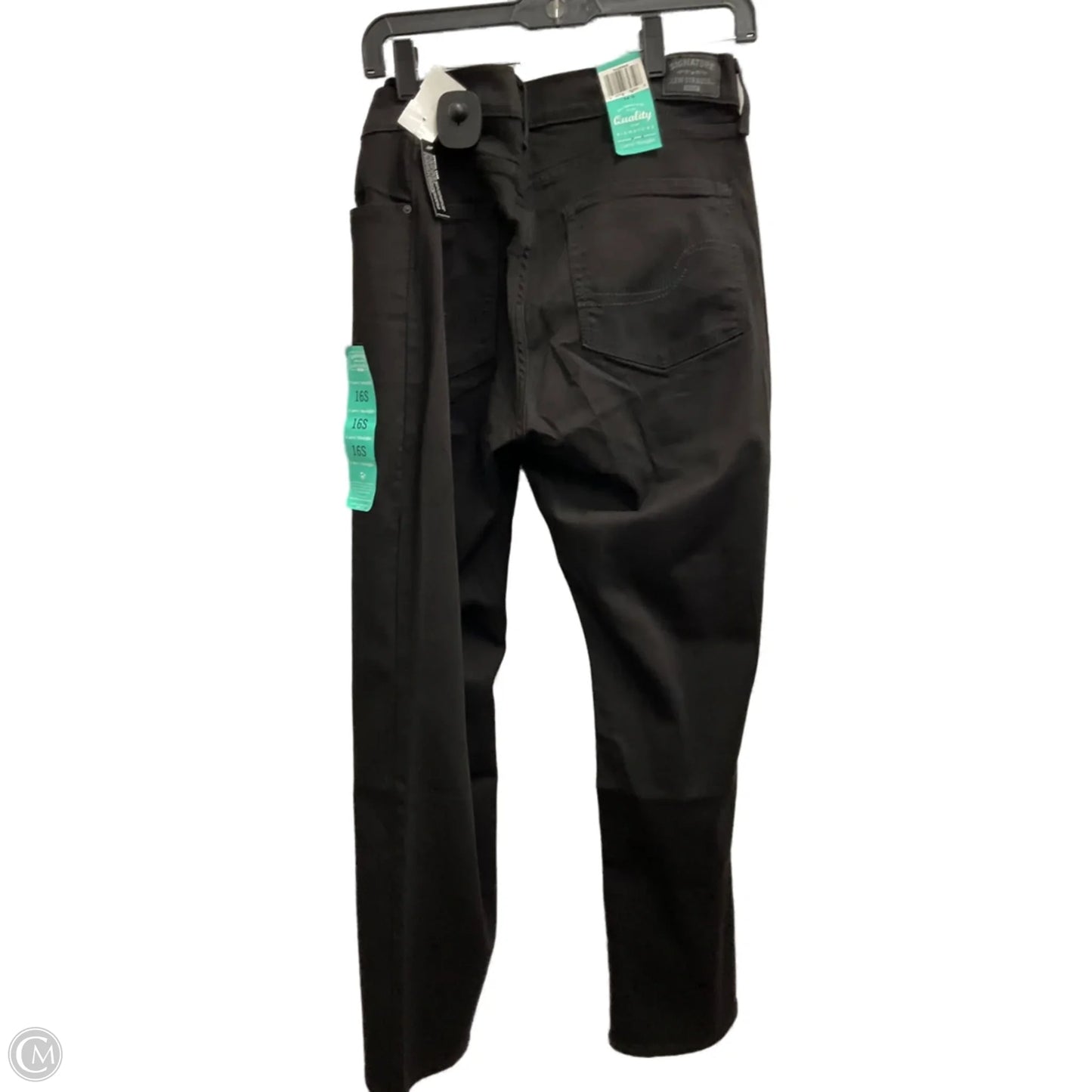 Jeans Straight By Levis Signature In Black Denim, Size: 16