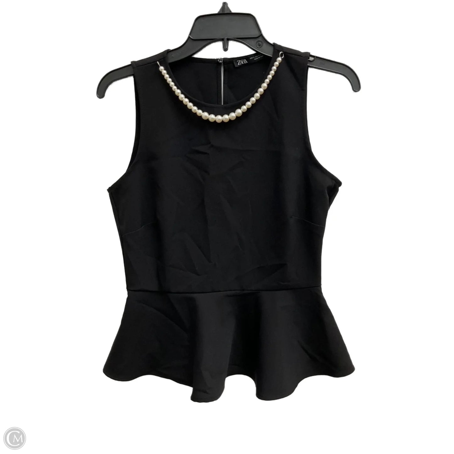 Top Sleeveless By Zara In Black, Size: S