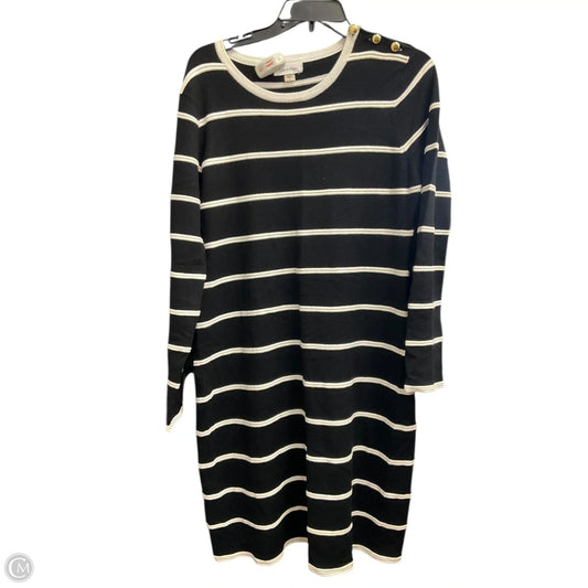 Dress Casual Midi By Calvin Klein In Black & White, Size: L