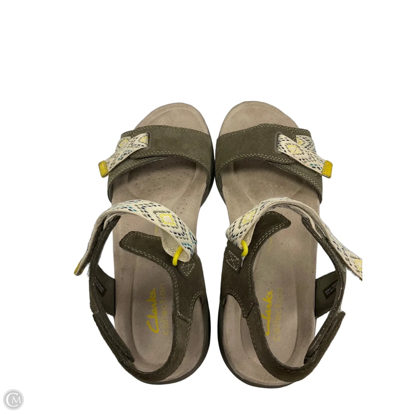 Sandals Flats By Clarks In Green, Size: 9.5