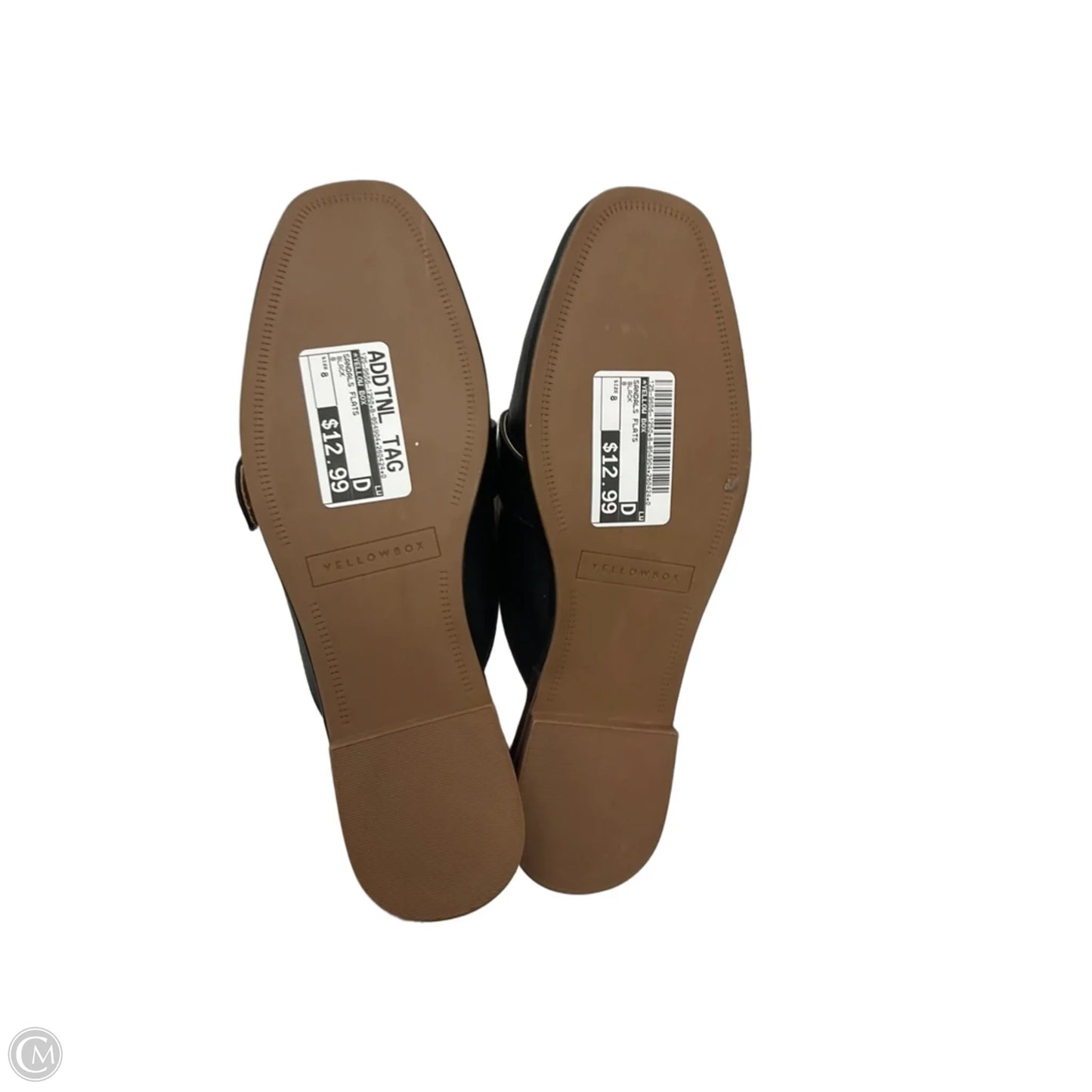 Sandals Flats By Yellow Box In Black, Size: 8