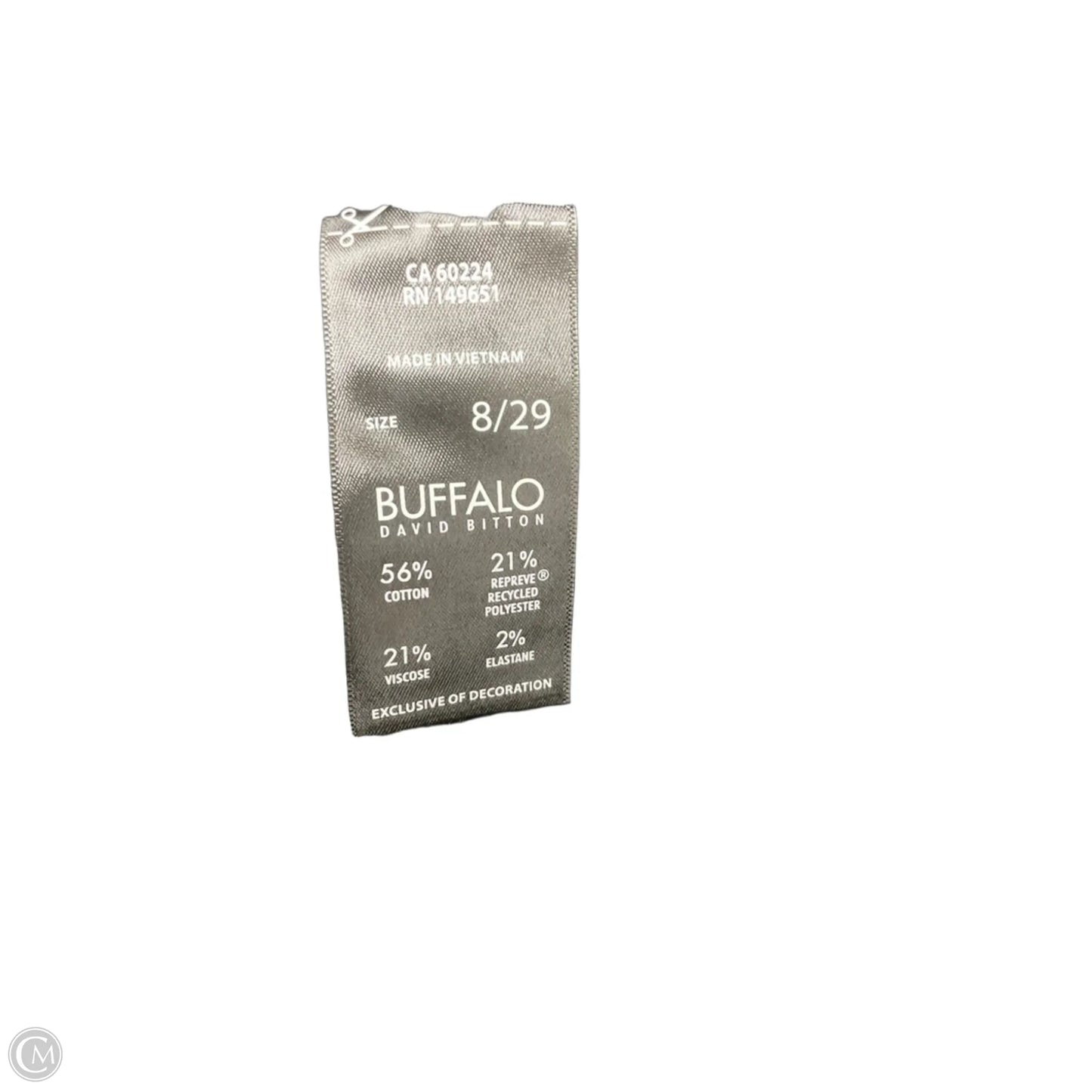 Jeans Straight By Buffalo David Bitton In Black Denim, Size: 8