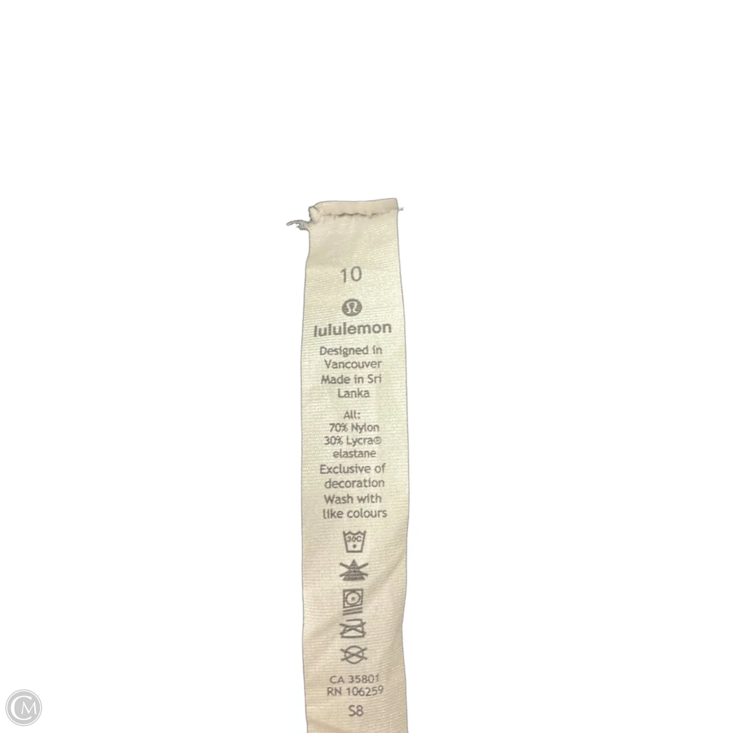 Athletic Leggings By Lululemon In Black, Size: 10