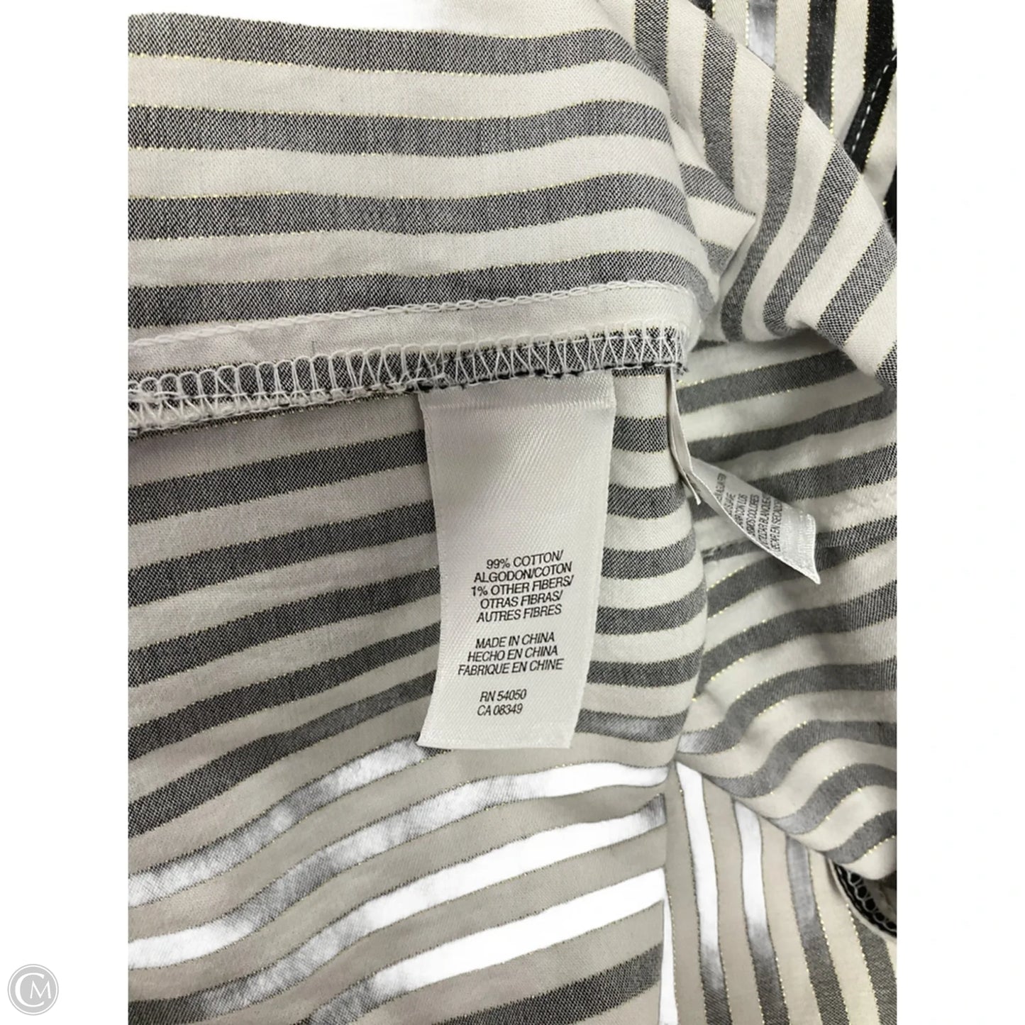 Blouse Long Sleeve By Jones New York In Striped Pattern, Size: 1x