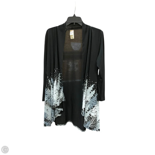 Cardigan By Clothes Mentor In Black & White, Size: L