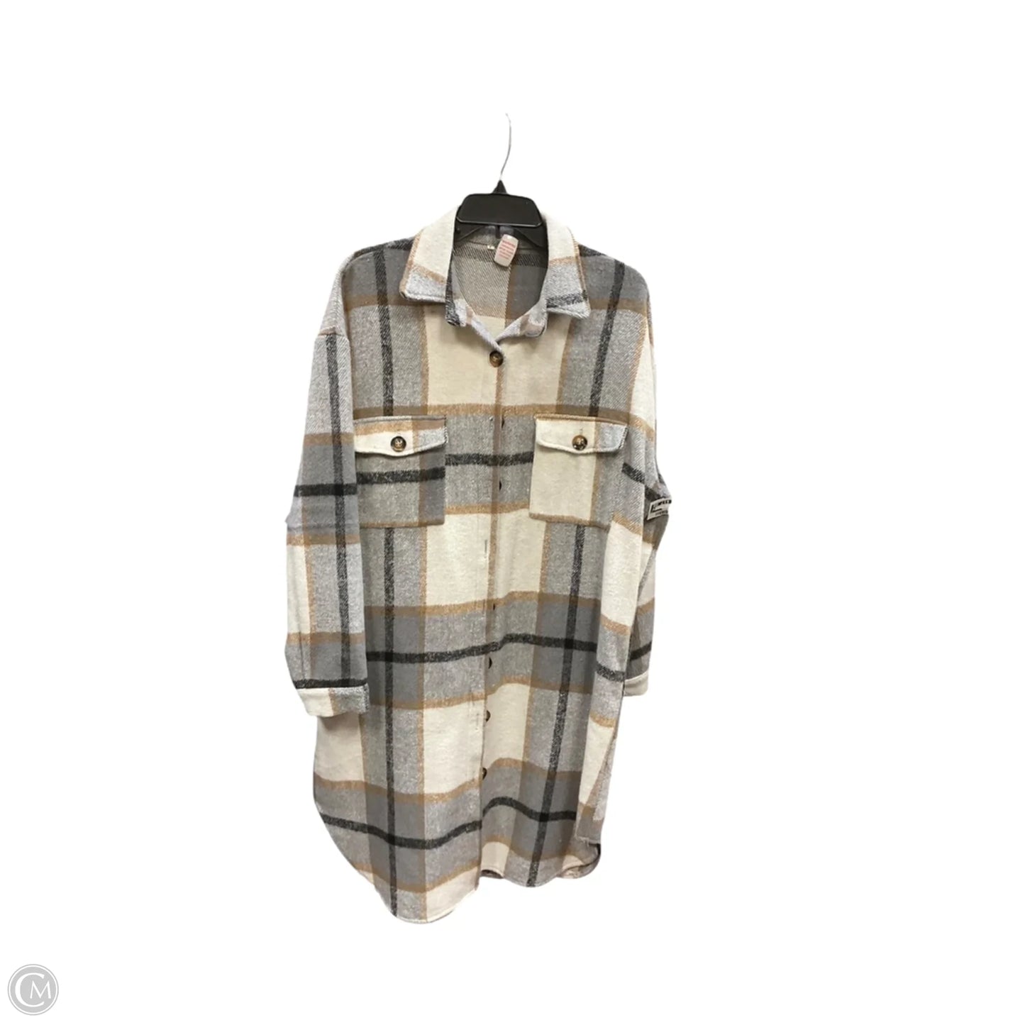 Jacket Shirt By Clothes Mentor In Plaid Pattern, Size: L