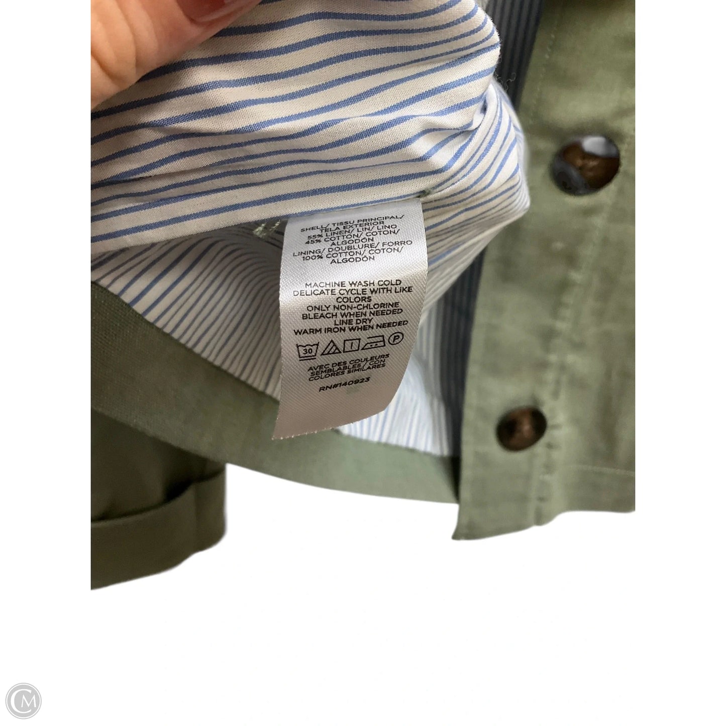 Jacket Denim By Loft In Green, Size: L