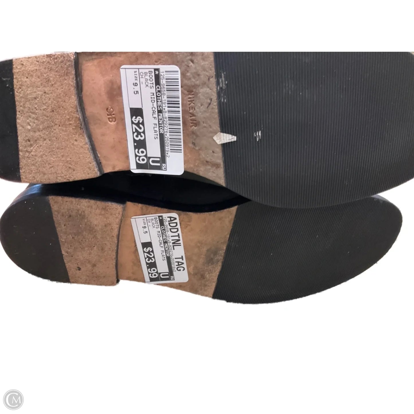 Boots Mid-calf Flats By Clothes Mentor In Black, Size: 9.5