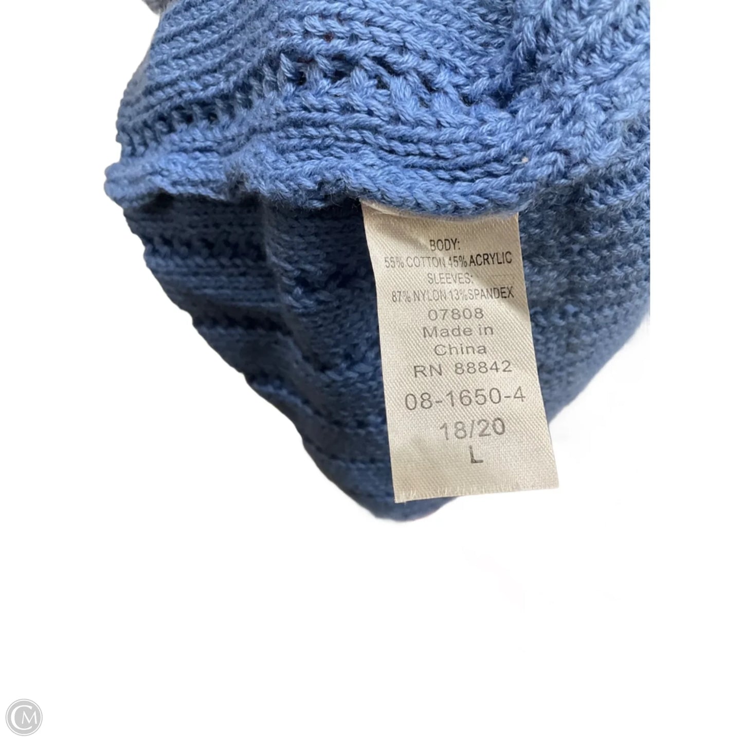 Top 3/4 Sleeve By Roamans In Blue, Size: 18