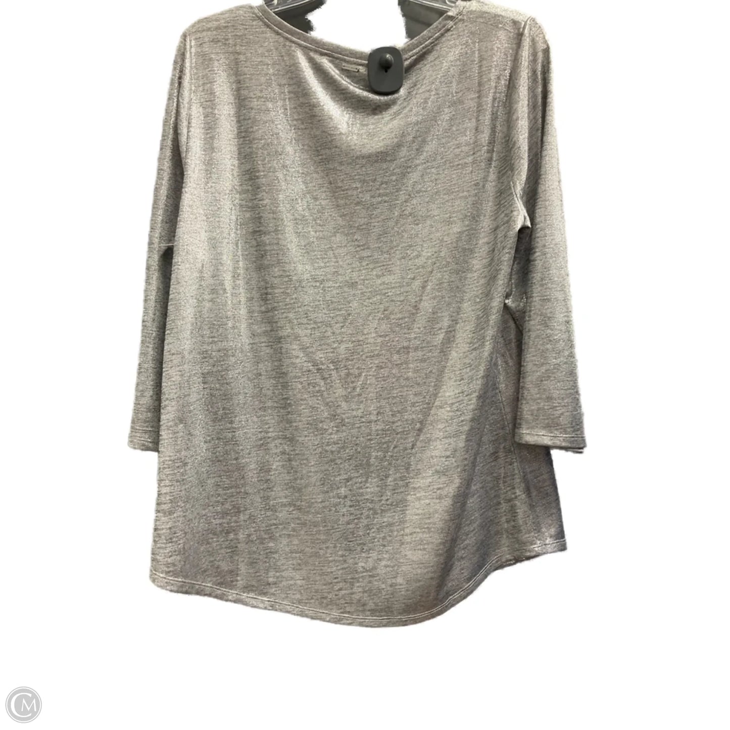 Top Long Sleeve By White House Black Market In Silver, Size: L