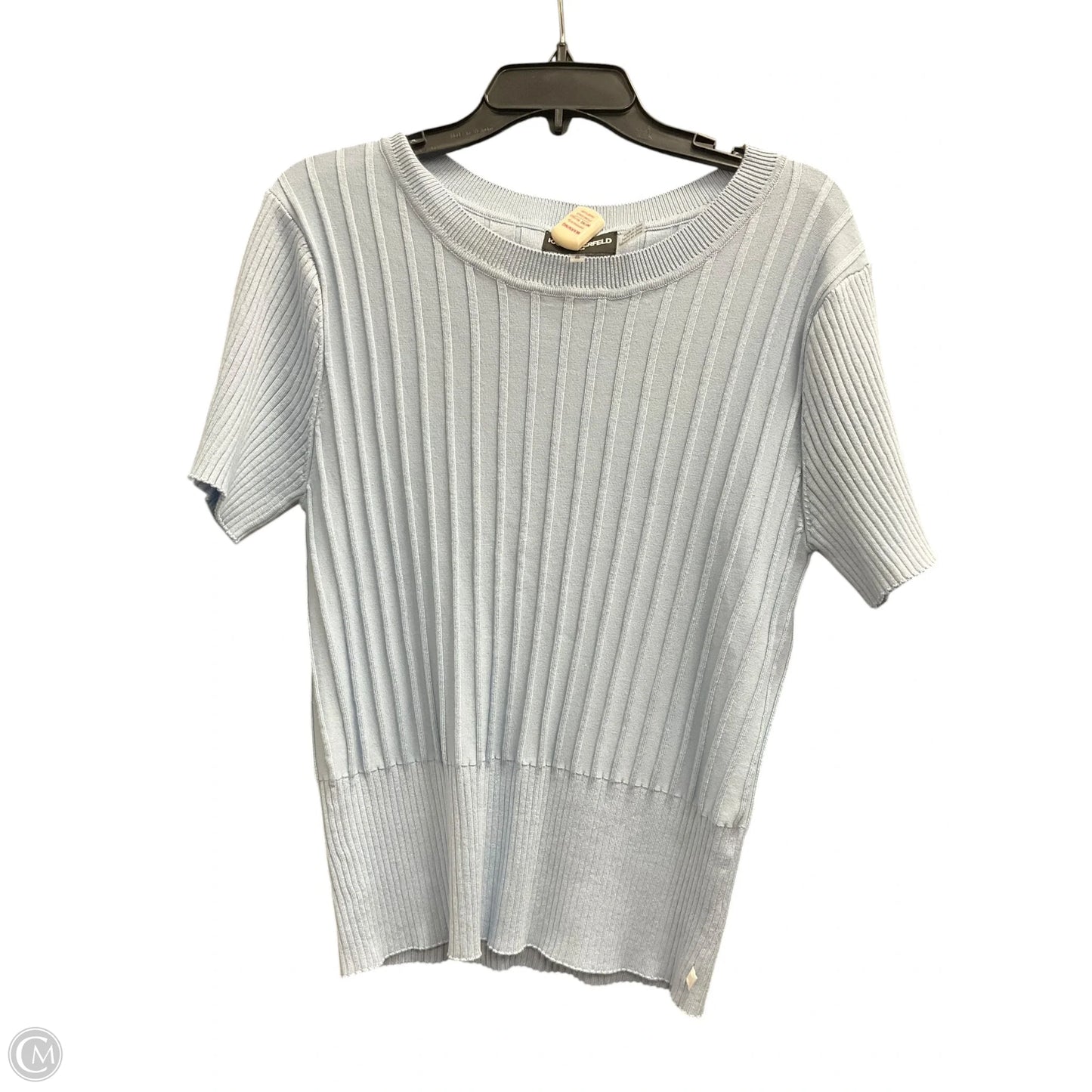 Top Short Sleeve Designer By Karl Lagerfeld In Blue, Size: Xl
