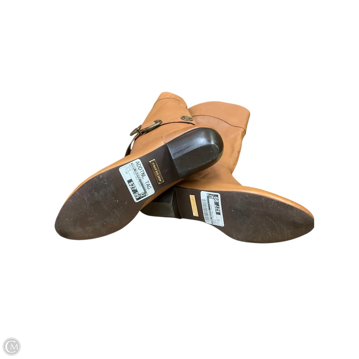 Boots Mid-calf Flats By Very Volatile In Brown, Size: 10