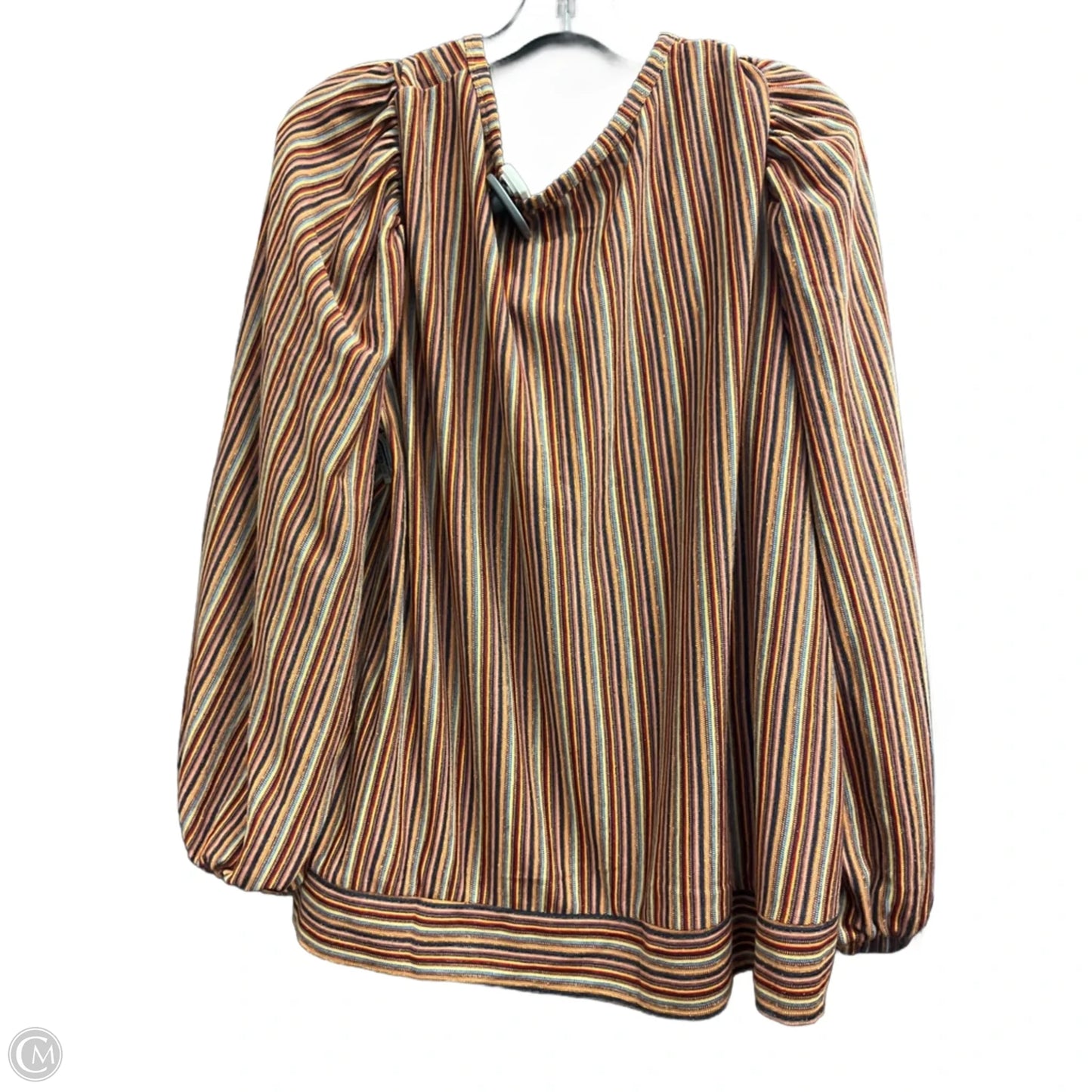 Top Long Sleeve By Cato In Striped Pattern, Size: 18