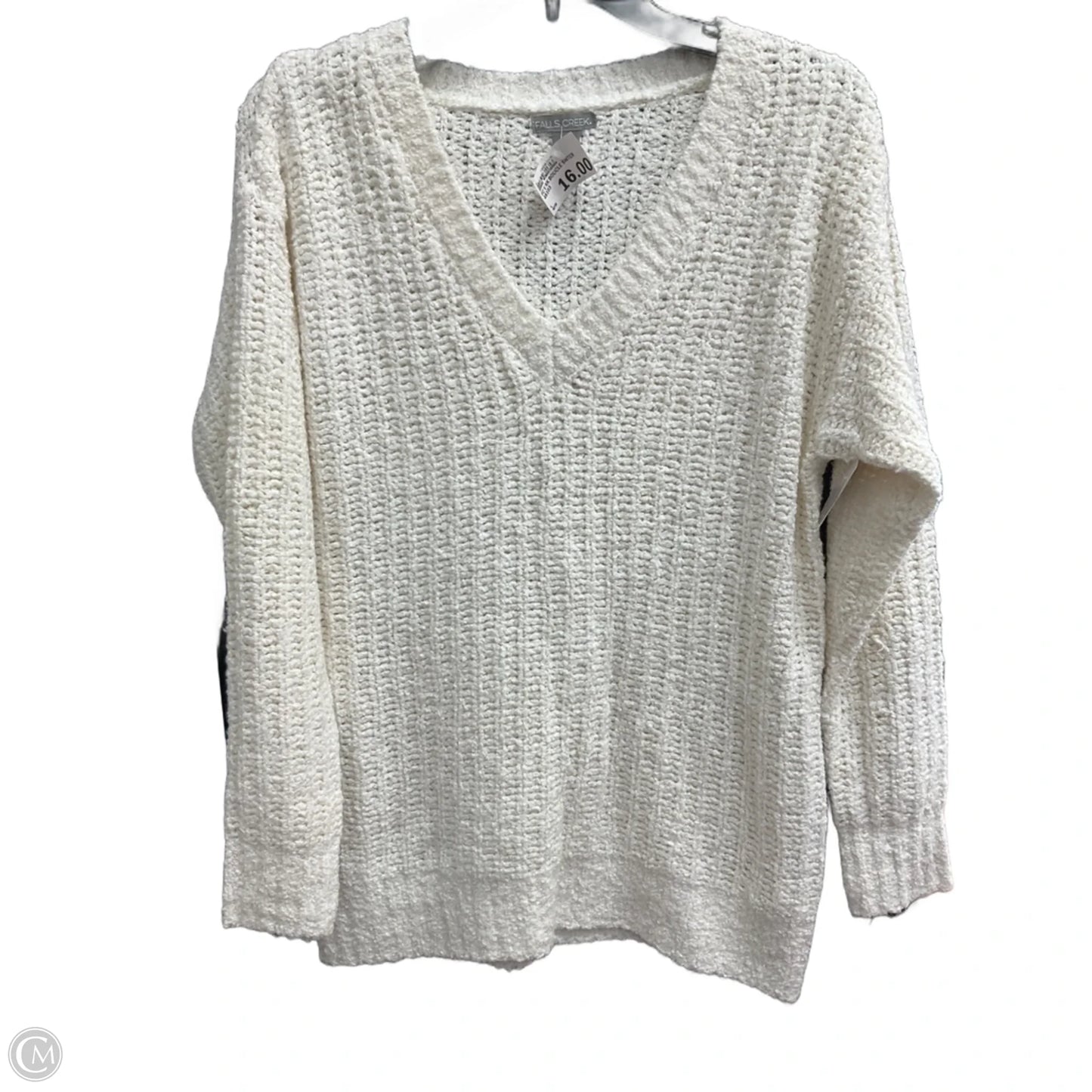 Sweater By Falls Creek In White, Size: L