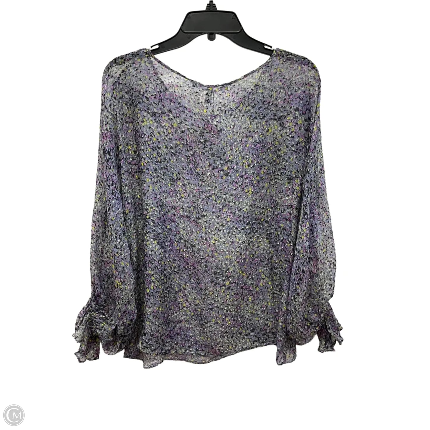 Top Long Sleeve By White House Black Market In Floral Print, Size: L