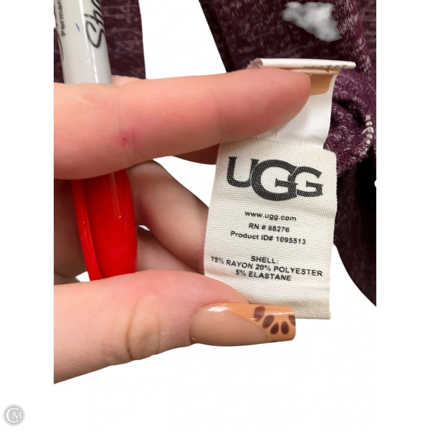 Top Long Sleeve Designer By Ugg In Pink, Size: S