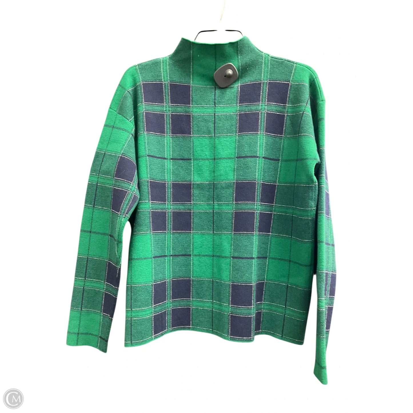 Top Long Sleeve By Tahari In Plaid Pattern, Size: M