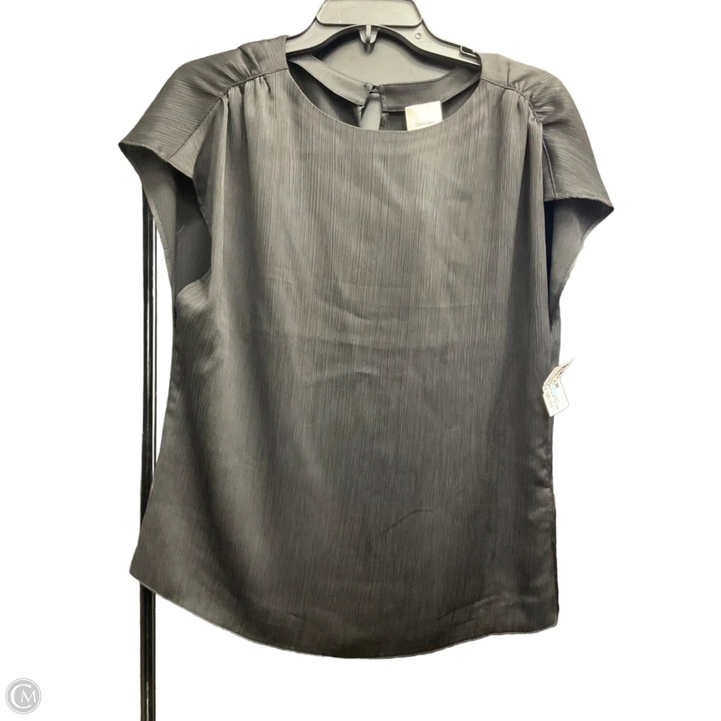 Top Short Sleeve By Calvin Klein In Black, Size: M