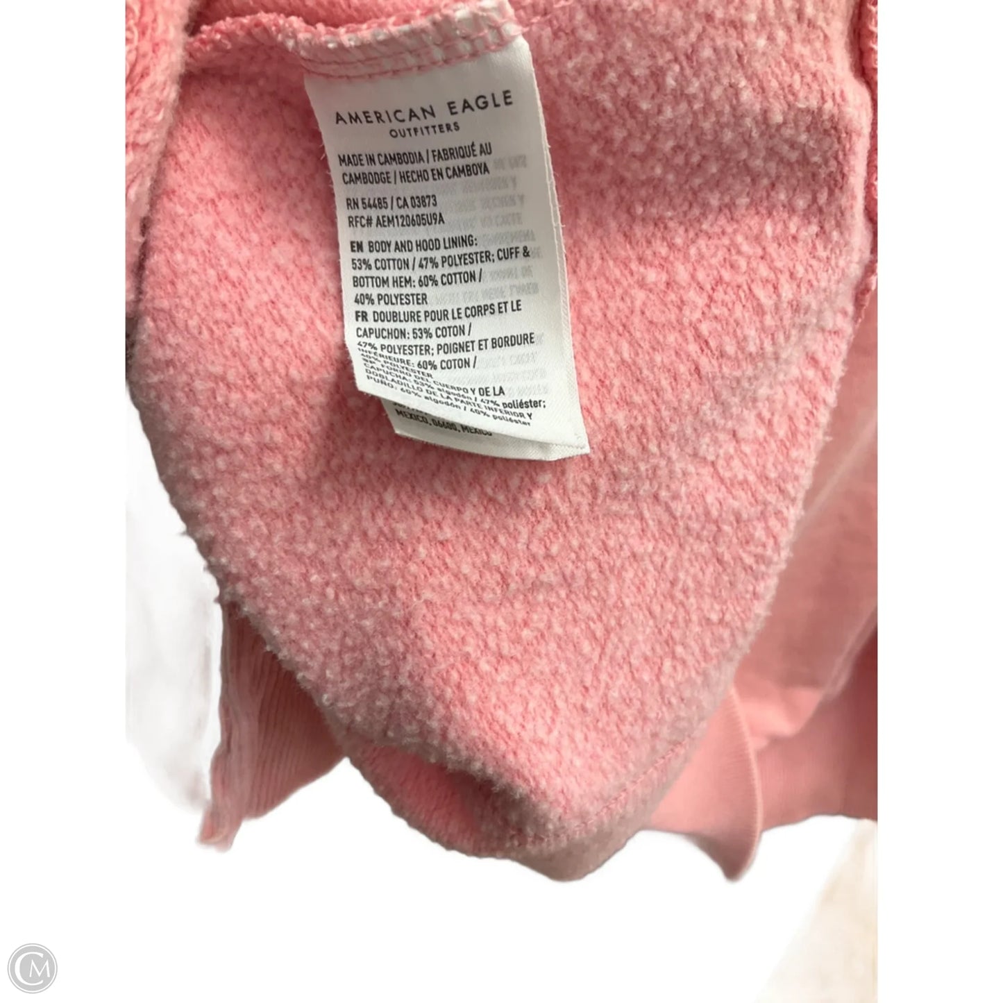 Sweatshirt Hoodie By American Eagle In Pink, Size: S