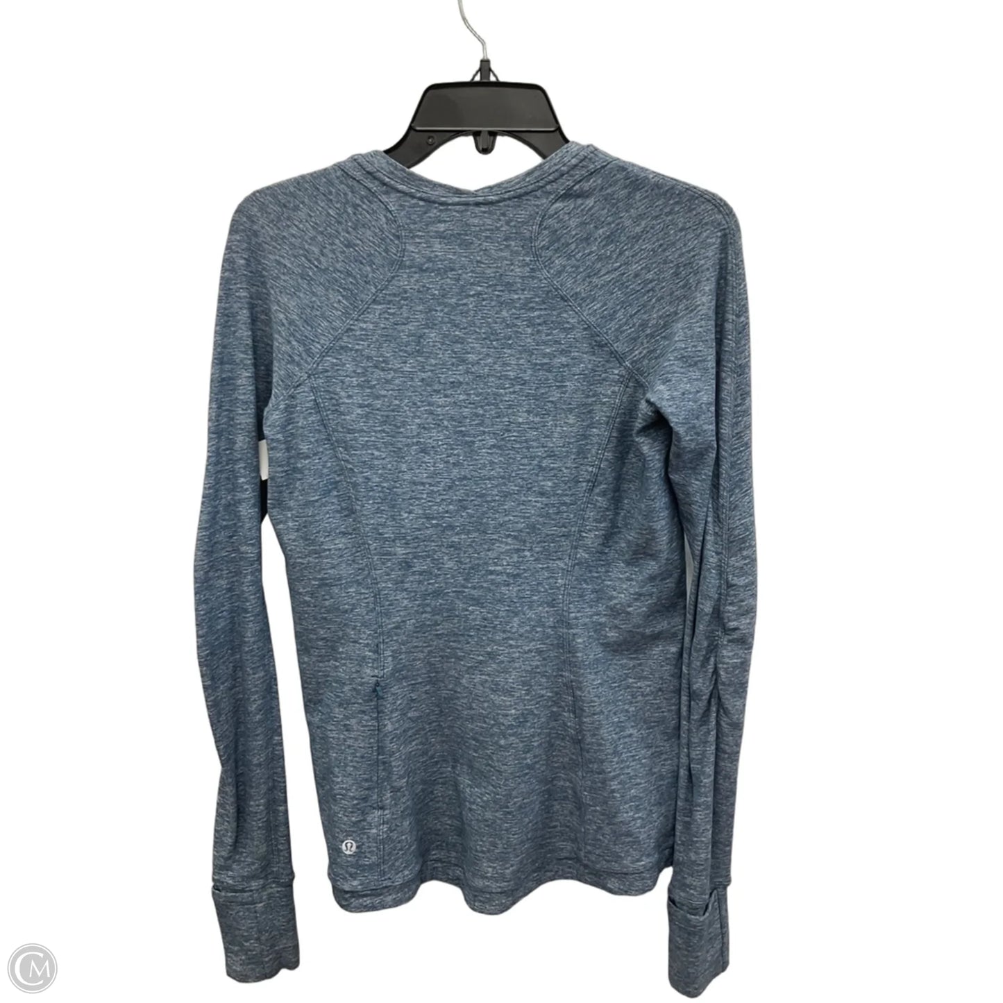 Athletic Top Long Sleeve Collar By Lululemon In Blue, Size: 8